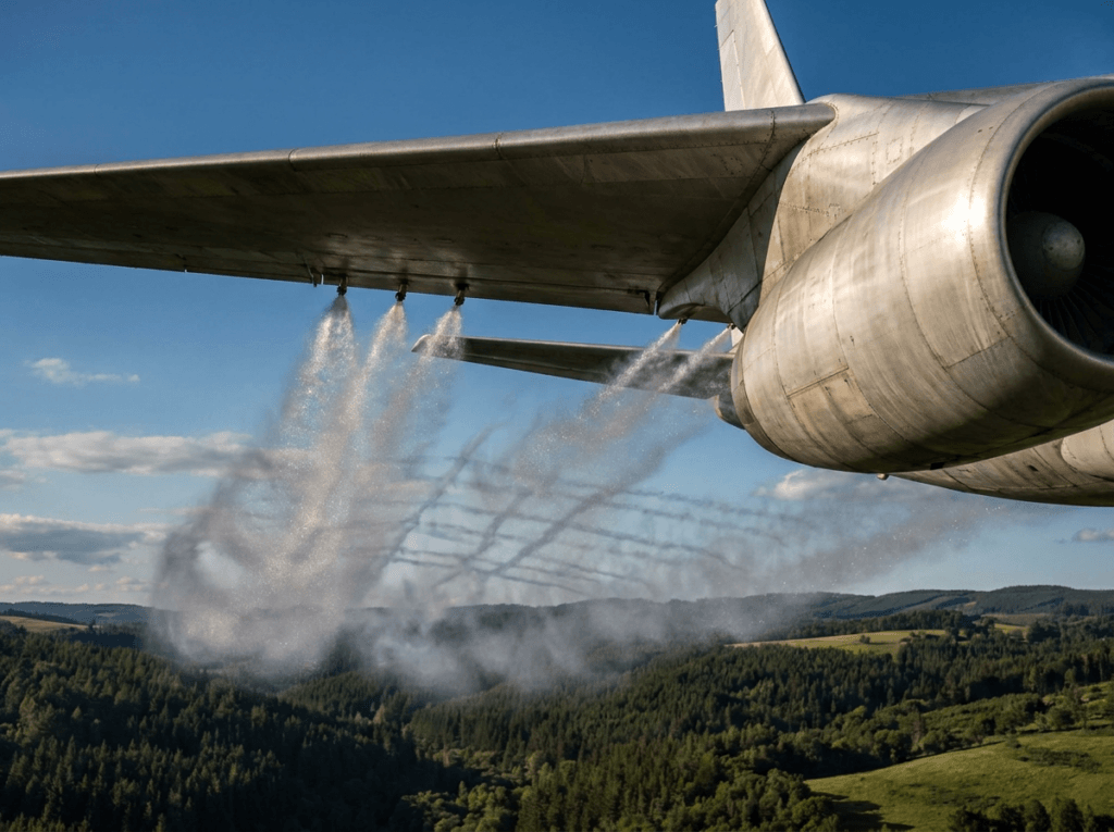 Rozpylanie aerozoli metalicznych jako element inżynierii klimatycznej i kontroli środowiska.