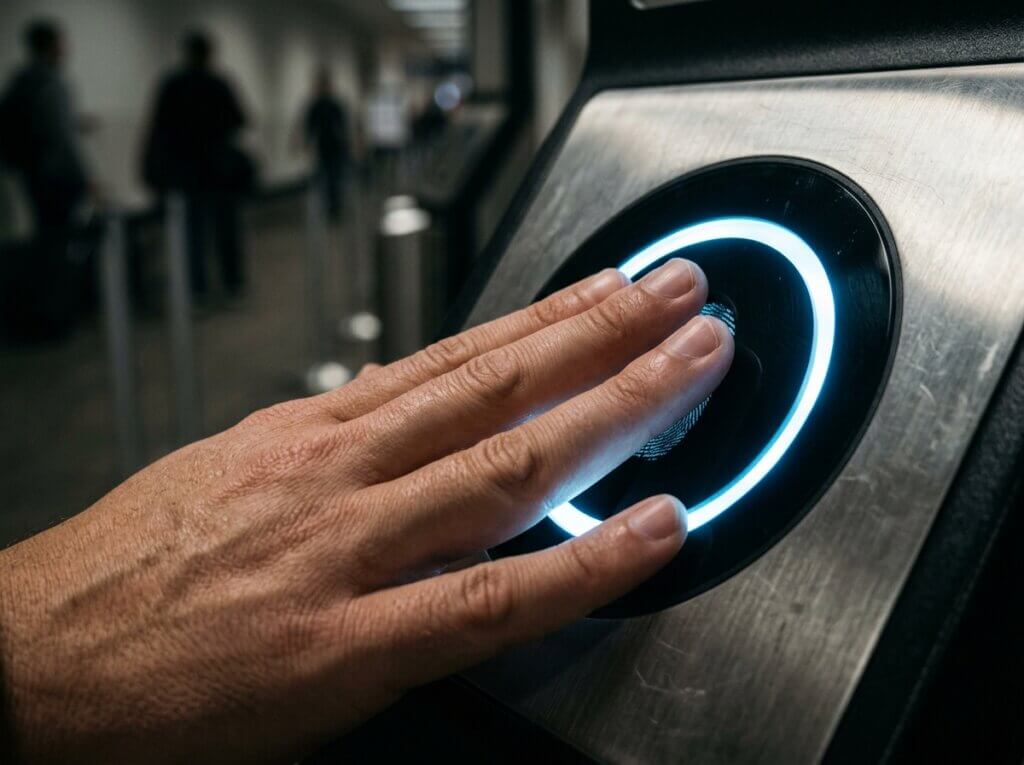 Skanowanie odcisków palców w systemie EES na granicy Schengen